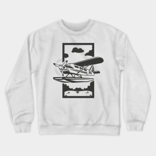 seaplane in forest and lake Crewneck Sweatshirt